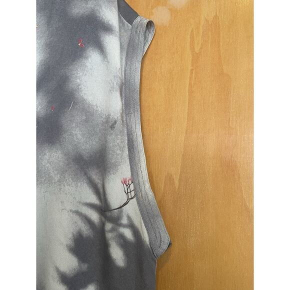 RACHEL COMEY 100% Silk Tunic Gray White Japanese Landscape Size 8 Medium - Picture 3 of 6